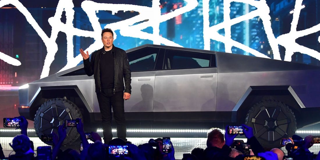 Elon with his Cybertruck